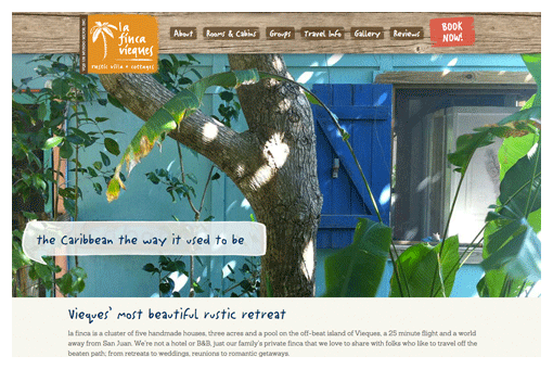 La Finca Vieques homepage redesign
