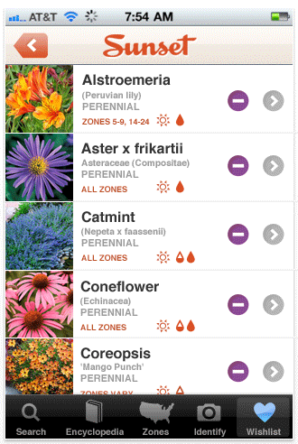 Sunset wishlist page