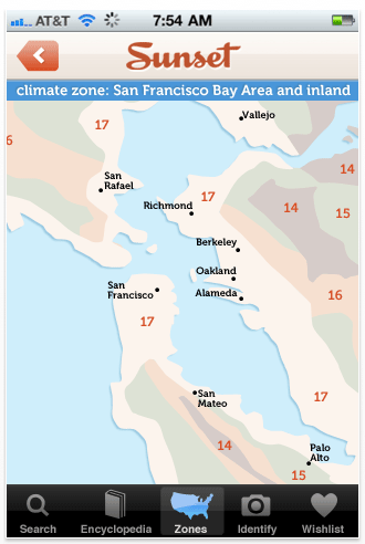 Sunset zone map page